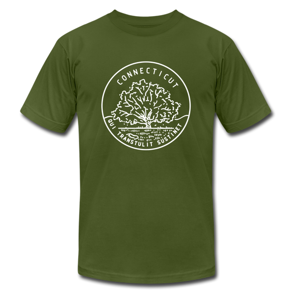 Connecticut T-Shirt - State Design Unisex Connecticut T Shirt - olive