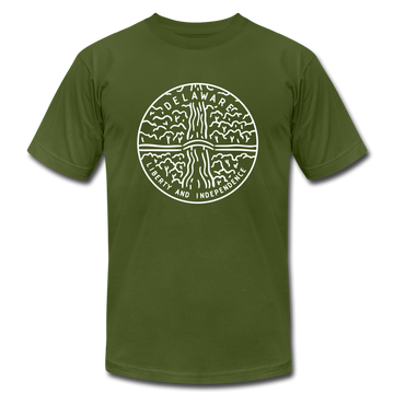 Delaware T-Shirt - State Design Unisex Delaware T Shirt - olive