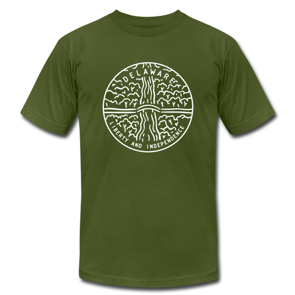 Delaware T-Shirt - State Design Unisex Delaware T Shirt - olive