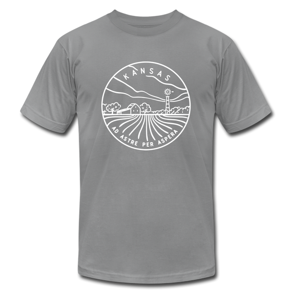 Kansas T-Shirt - State Design Unisex Kansas T Shirt - slate