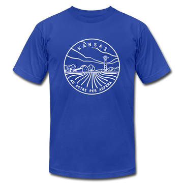 Kansas T-Shirt - State Design Unisex Kansas T Shirt - royal blue