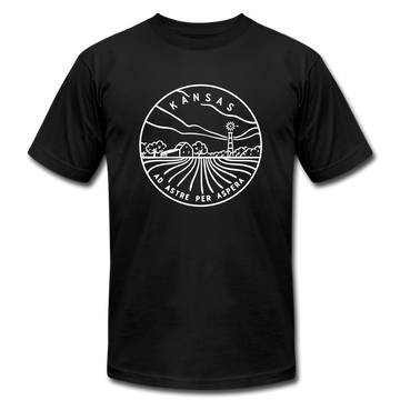 Kansas T-Shirt - State Design Unisex Kansas T Shirt - black