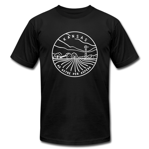 Kansas T-Shirt - State Design Unisex Kansas T Shirt - black