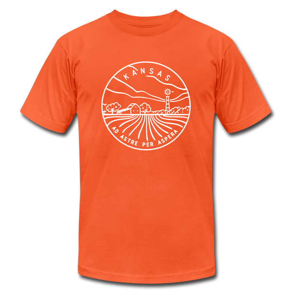 Kansas T-Shirt - State Design Unisex Kansas T Shirt - orange