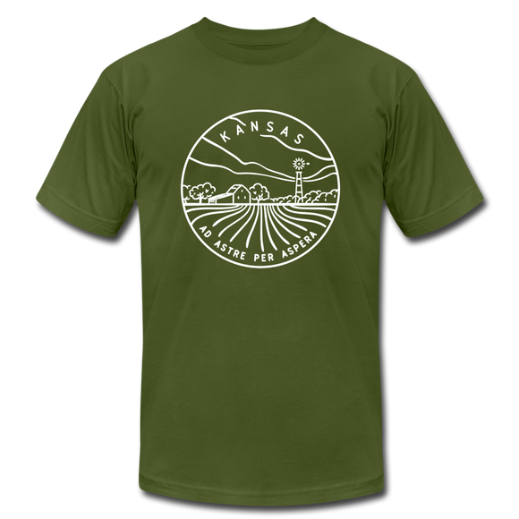 Kansas T-Shirt - State Design Unisex Kansas T Shirt - olive