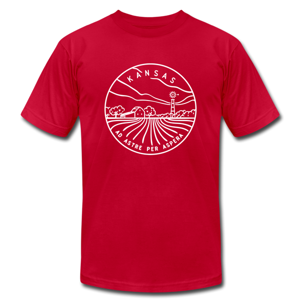Kansas T-Shirt - State Design Unisex Kansas T Shirt - red