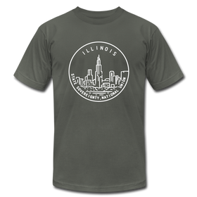 Illinois T-Shirt - State Design Unisex Illinois T Shirt - asphalt