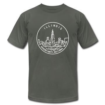 Illinois T-Shirt - State Design Unisex Illinois T Shirt - asphalt