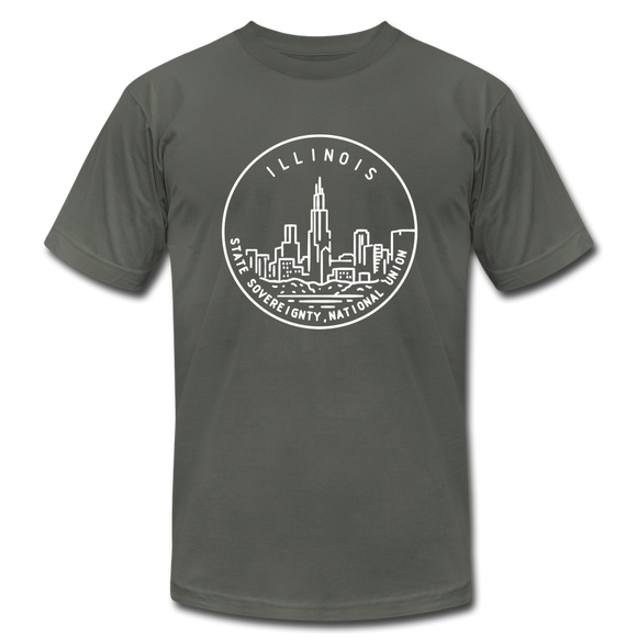 Illinois T-Shirt - State Design Unisex Illinois T Shirt - asphalt