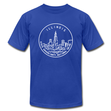 Illinois T-Shirt - State Design Unisex Illinois T Shirt - royal blue