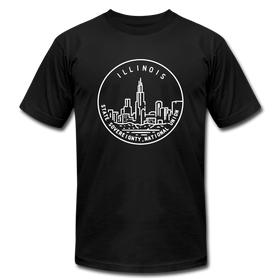 Illinois T-Shirt - State Design Unisex Illinois T Shirt - black