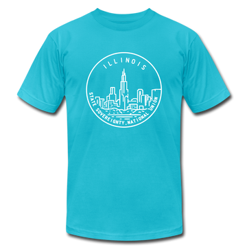 Illinois T-Shirt - State Design Unisex Illinois T Shirt - turquoise