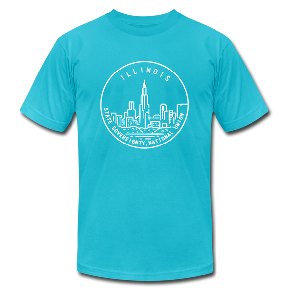 Illinois T-Shirt - State Design Unisex Illinois T Shirt - turquoise