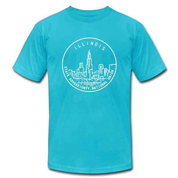 Illinois T-Shirt - State Design Unisex Illinois T Shirt - turquoise