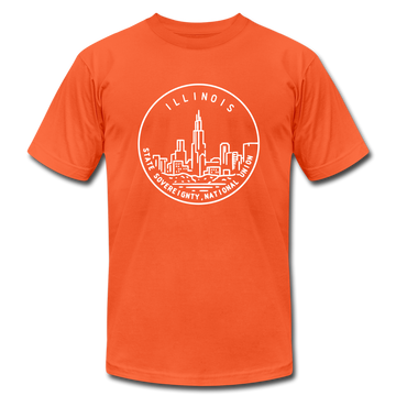 Illinois T-Shirt - State Design Unisex Illinois T Shirt - orange