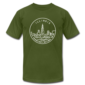 Illinois T-Shirt - State Design Unisex Illinois T Shirt - olive