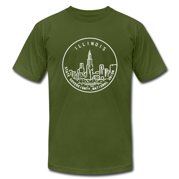 Illinois T-Shirt - State Design Unisex Illinois T Shirt - olive