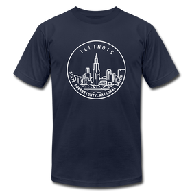 Illinois T-Shirt - State Design Unisex Illinois T Shirt - navy
