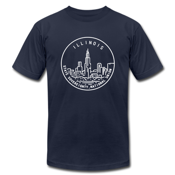 Illinois T-Shirt - State Design Unisex Illinois T Shirt - navy