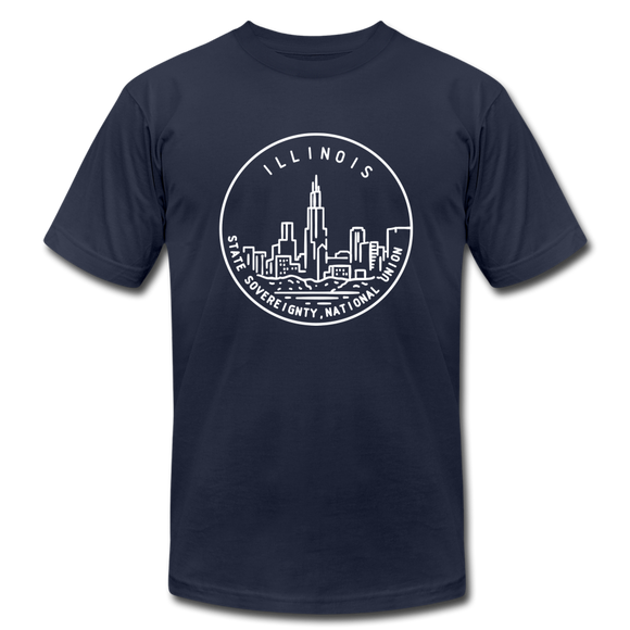 Illinois T-Shirt - State Design Unisex Illinois T Shirt - navy