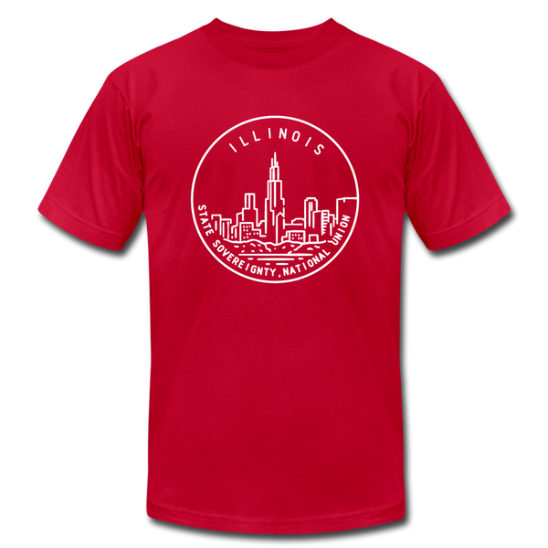 Illinois T-Shirt - State Design Unisex Illinois T Shirt - red