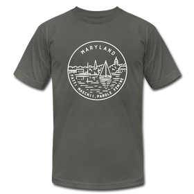 Maryland T-Shirt - State Design Unisex Maryland T Shirt - asphalt