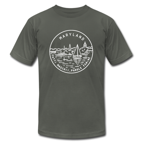 Maryland T-Shirt - State Design Unisex Maryland T Shirt - asphalt