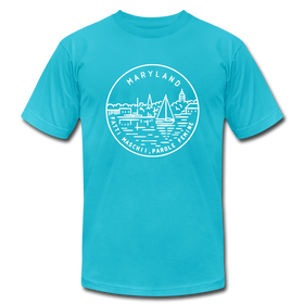 Maryland T-Shirt - State Design Unisex Maryland T Shirt - turquoise