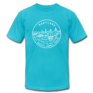 Maryland T-Shirt - State Design Unisex Maryland T Shirt - turquoise