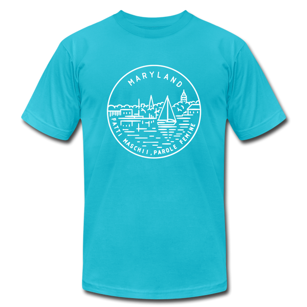 Maryland T-Shirt - State Design Unisex Maryland T Shirt - turquoise