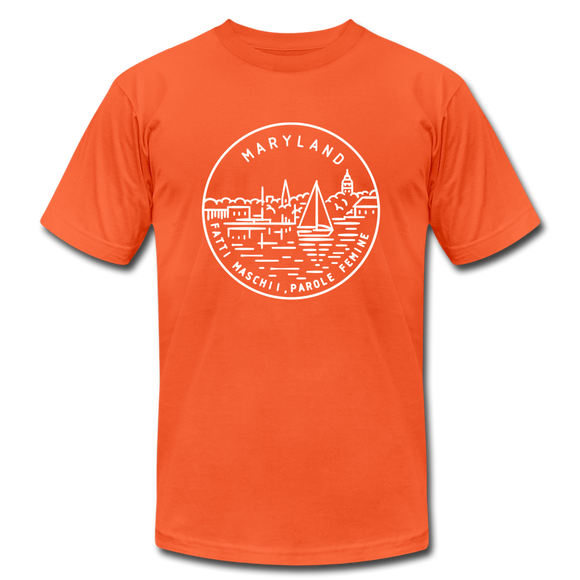Maryland T-Shirt - State Design Unisex Maryland T Shirt - orange
