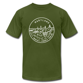 Maryland T-Shirt - State Design Unisex Maryland T Shirt - olive