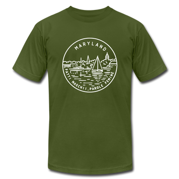 Maryland T-Shirt - State Design Unisex Maryland T Shirt - olive