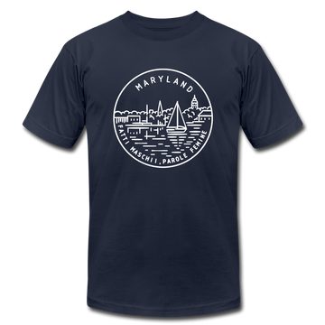 Maryland T-Shirt - State Design Unisex Maryland T Shirt - navy