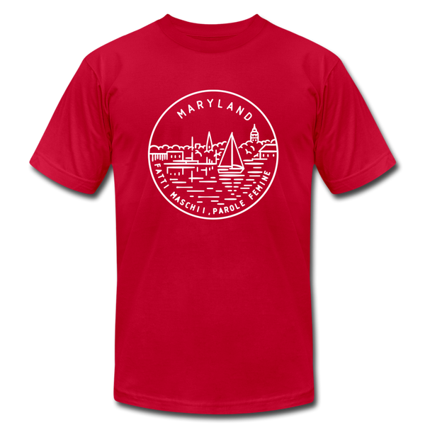 Maryland T-Shirt - State Design Unisex Maryland T Shirt - red