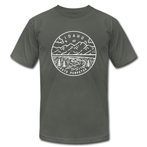 Idaho T-Shirt - State Design Unisex Idaho T Shirt - asphalt