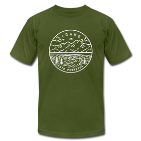 Idaho T-Shirt - State Design Unisex Idaho T Shirt - olive
