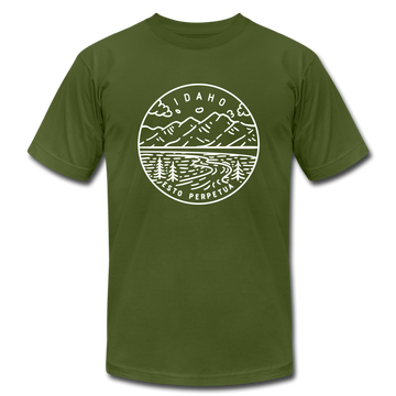 Idaho T-Shirt - State Design Unisex Idaho T Shirt - olive