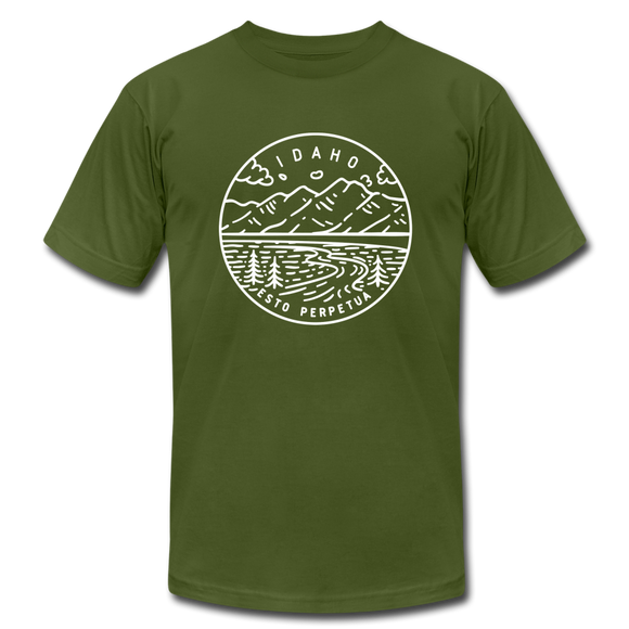 Idaho T-Shirt - State Design Unisex Idaho T Shirt - olive