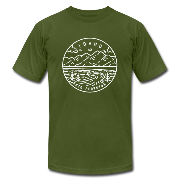 Idaho T-Shirt - State Design Unisex Idaho T Shirt - olive