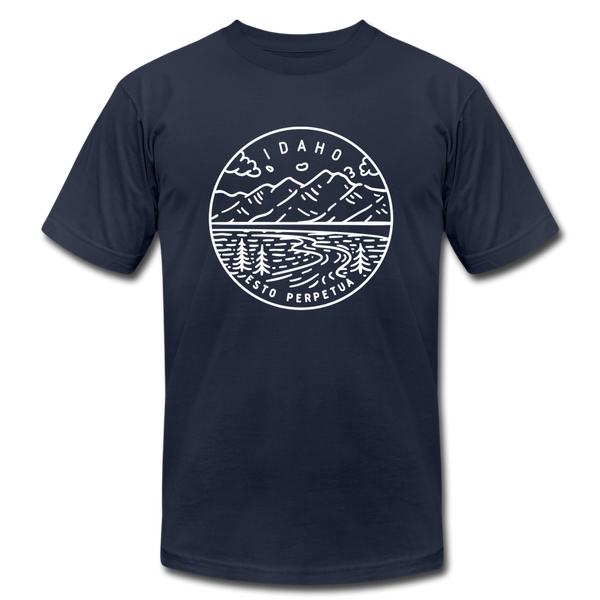Idaho T-Shirt - State Design Unisex Idaho T Shirt - navy