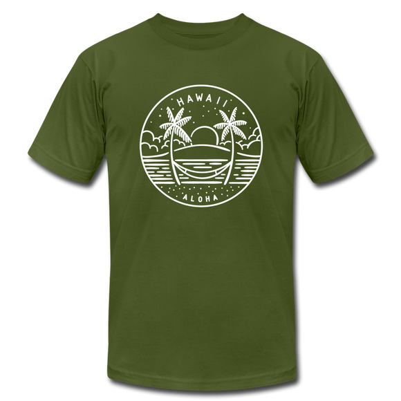 Hawaii T-Shirt - State Design Unisex Hawaii T Shirt - olive
