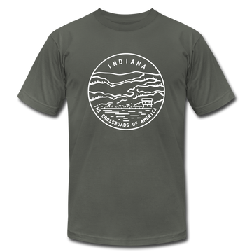 Indiana T-Shirt - State Design Unisex Indiana T Shirt - asphalt