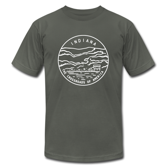 Indiana T-Shirt - State Design Unisex Indiana T Shirt - asphalt