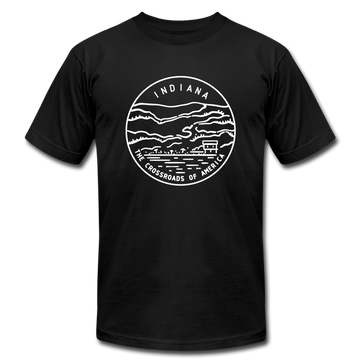 Indiana T-Shirt - State Design Unisex Indiana T Shirt - black