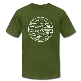 Indiana T-Shirt - State Design Unisex Indiana T Shirt - olive