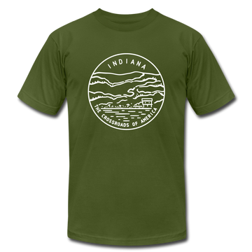Indiana T-Shirt - State Design Unisex Indiana T Shirt - olive