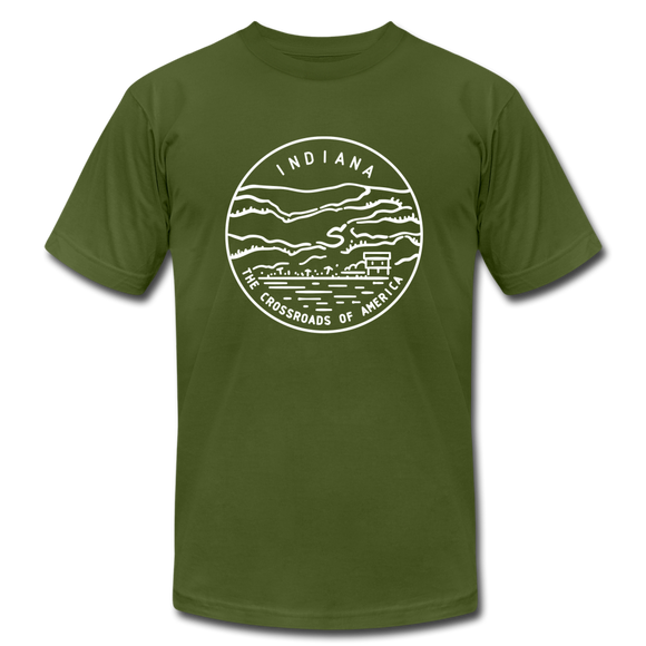 Indiana T-Shirt - State Design Unisex Indiana T Shirt - olive