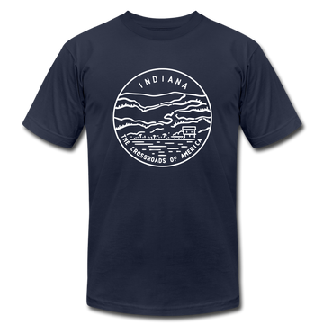 Indiana T-Shirt - State Design Unisex Indiana T Shirt - navy