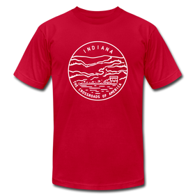 Indiana T-Shirt - State Design Unisex Indiana T Shirt - red
